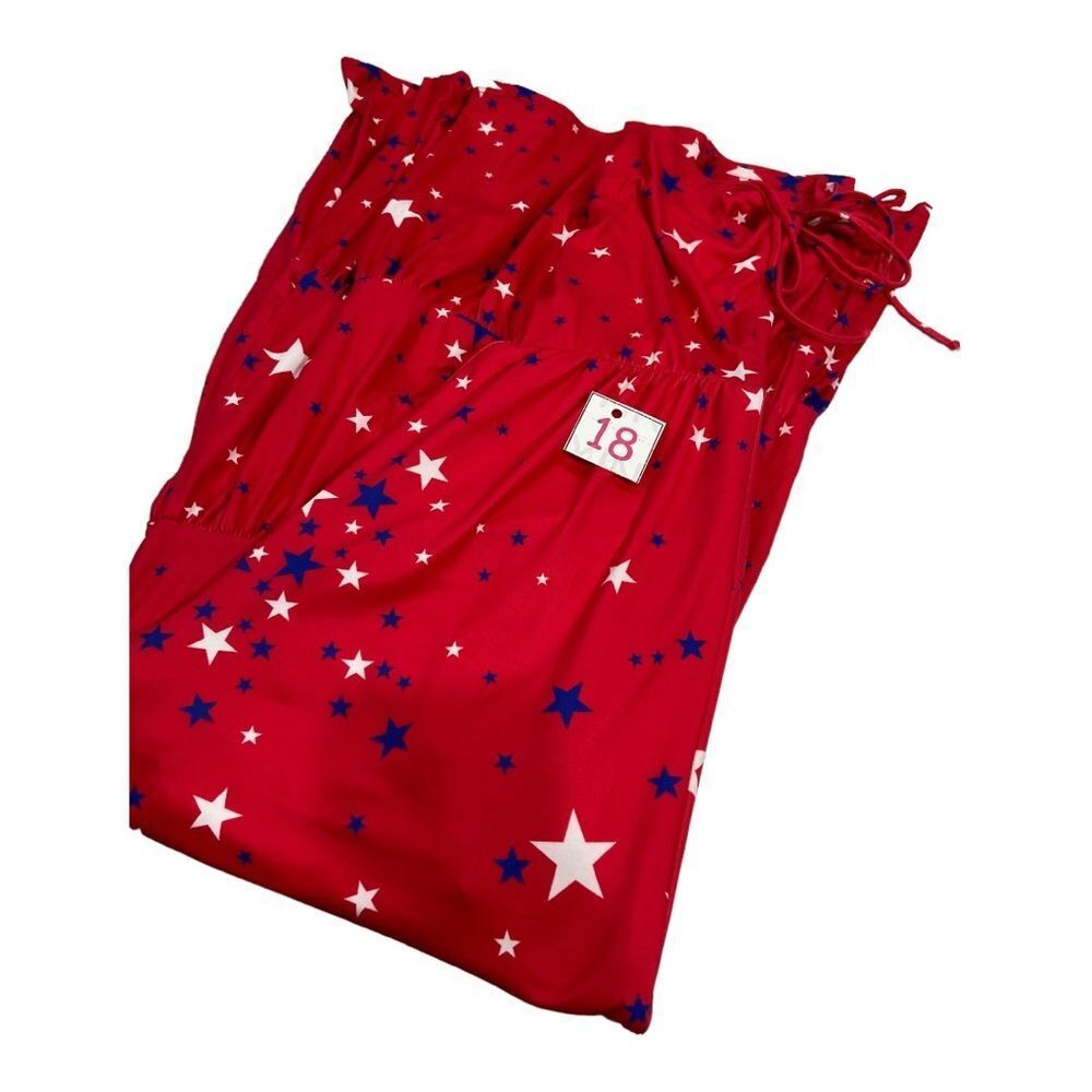 Peach Love California Small Patriotic with Stars ⭐️ Sleeveless Jumpsuit Fourth - Picture 7 of 7